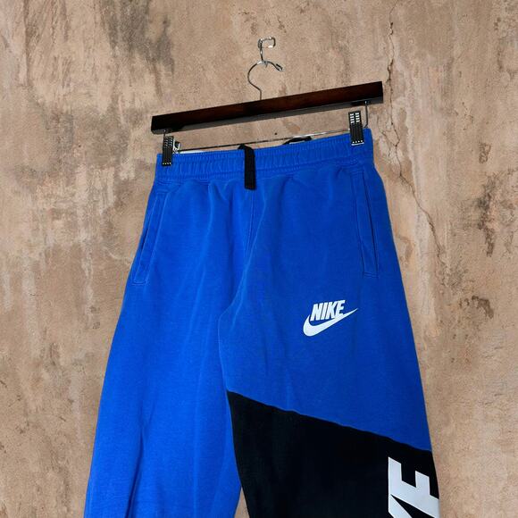 Nike Other - Vintage Y2K Nike Joggers Youth Large Royal Blue White Swoosh Black Cotton